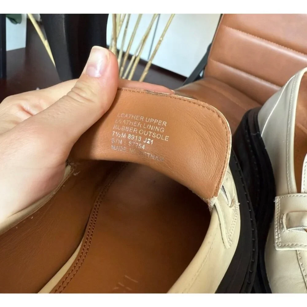 Tory Burch Cream Ivory Jessa Leather Lug Sole Loafers
